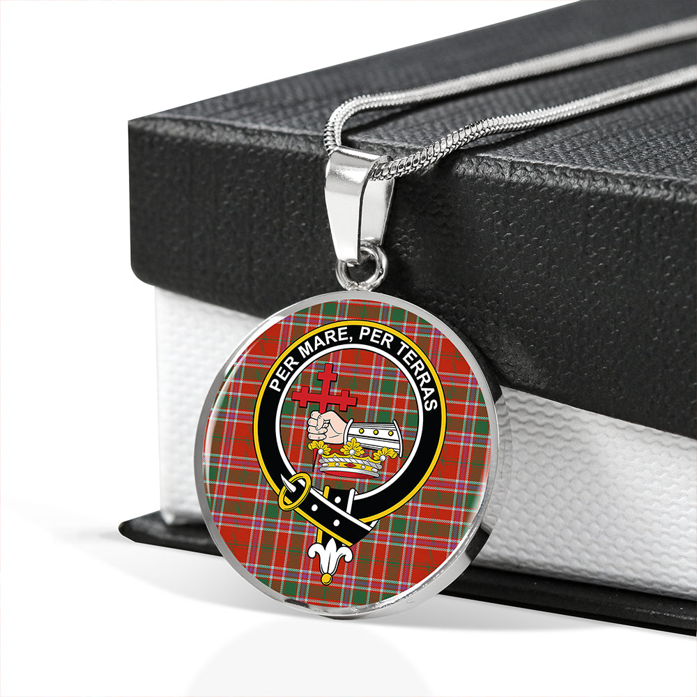 MacDonald of Lochmaddy (Donald of Loch Mhaddy) Anceint Tartan Crest Circle Necklace