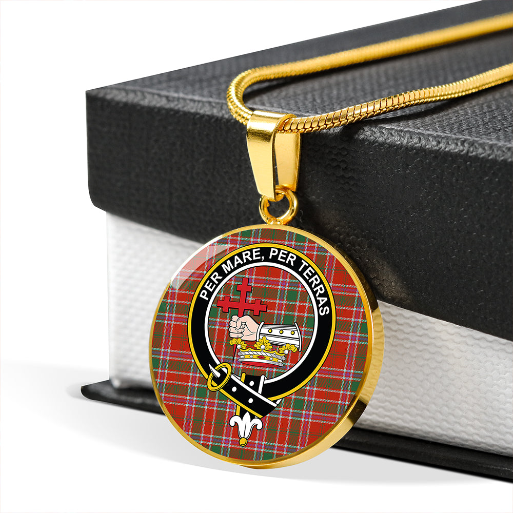 MacDonald of Lochmaddy (Donald of Loch Mhaddy) Anceint Tartan Crest Circle Necklace