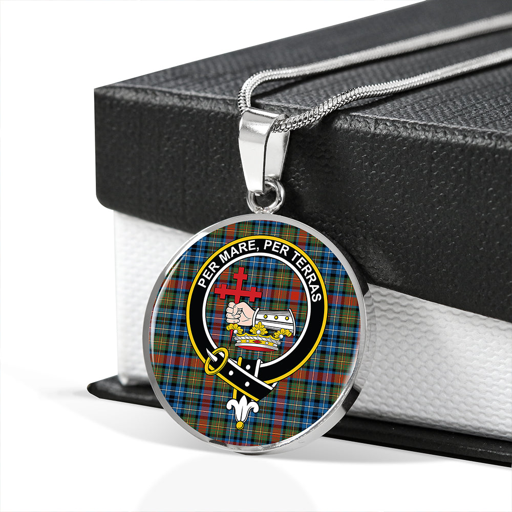 MacDonald of P.E. Island (Donald of P.E. Island) Ancient Tartan Crest Circle Necklace