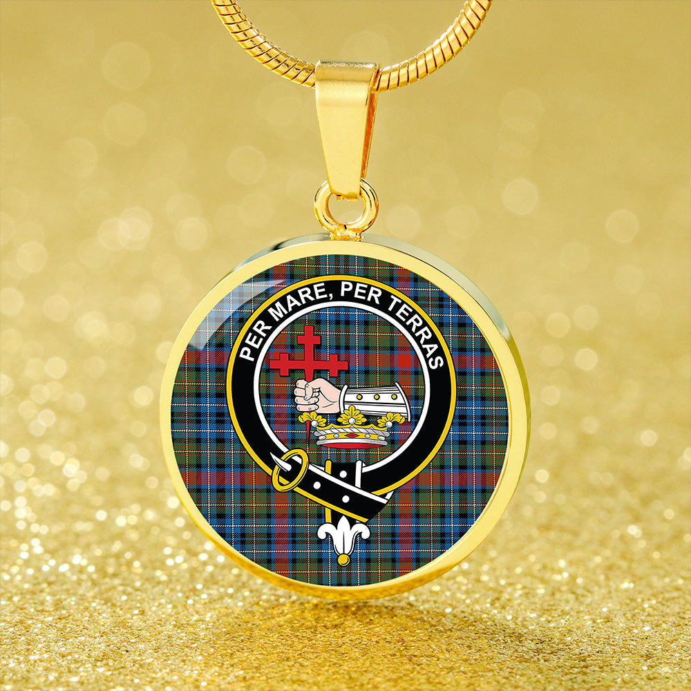 MacDonald of P.E. Island (Donald of P.E. Island) Ancient Tartan Crest Circle Necklace