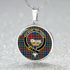 MacDonald of P.E. Island (Donald of P.E. Island) Modern Tartan Crest Circle Necklace