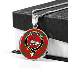 MacDonald of Sleat (Donald Lord MacDonald) Modern Tartan Crest Circle Necklace