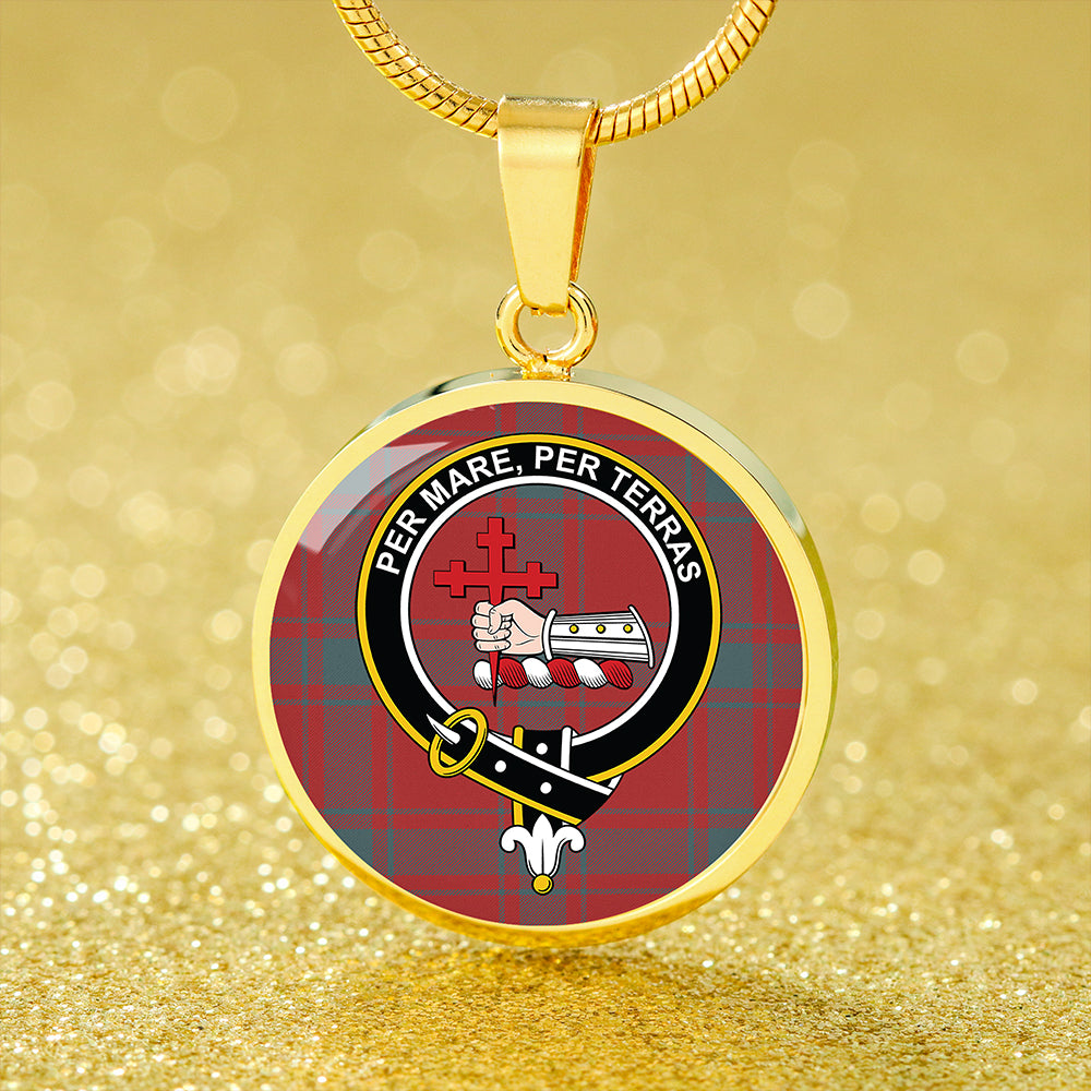 MacDonald of Sleat (Donald Lord MacDonald) Weathered Tartan Crest Circle Necklace