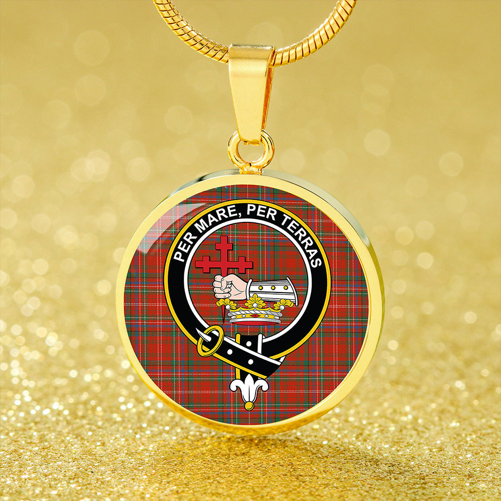 MacDonald of Staffa (Donald of Staffa) Ancient Tartan Crest Circle Necklace