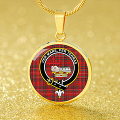 MacDonald of Staffa (Donald of Staffa) Modern Tartan Crest Circle Necklace