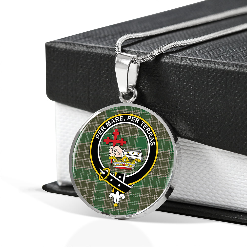 MacDonald of the Isles Hunting #2 (Donald of the Isles Hunting #2) Ancient Tartan Crest Circle Necklace