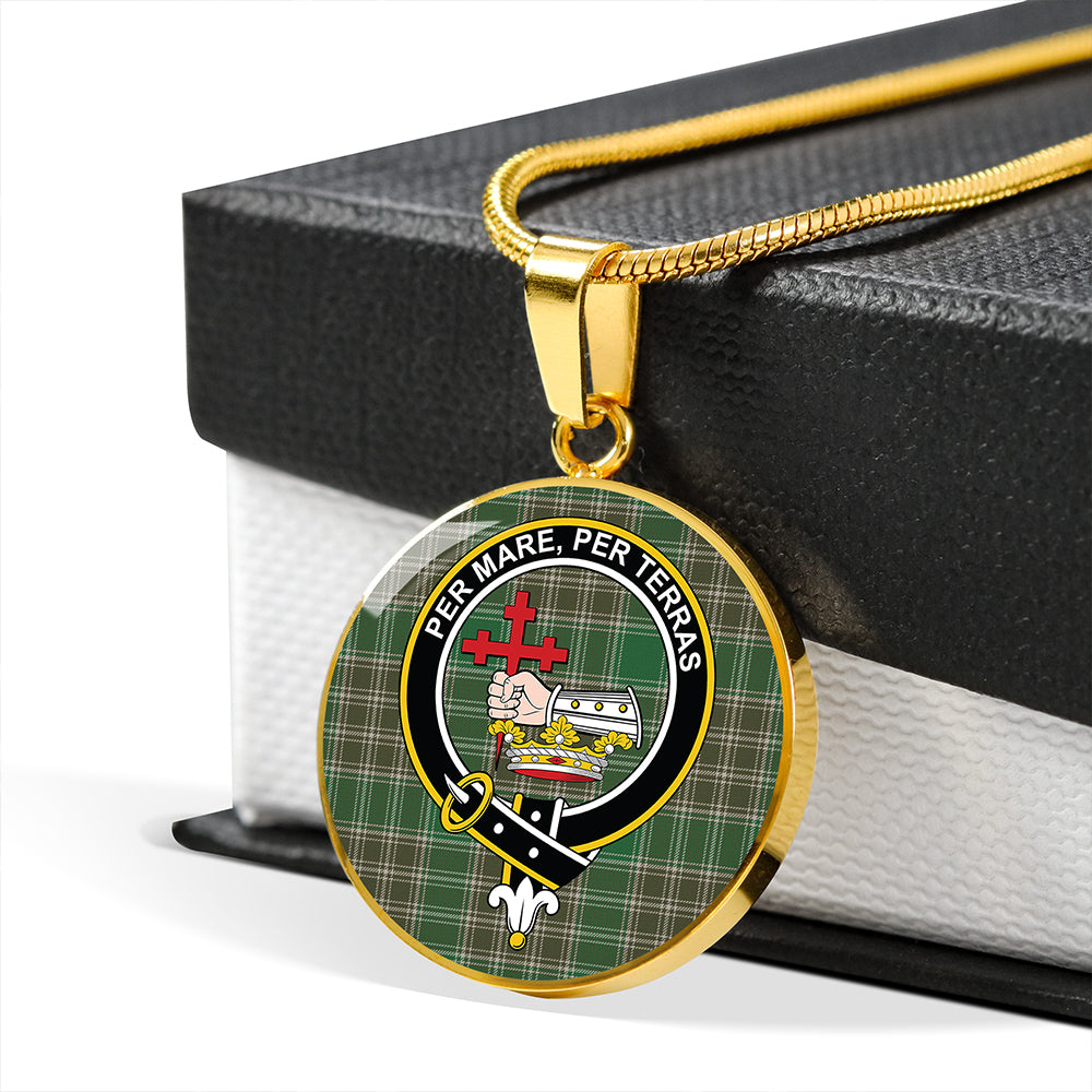 MacDonald of the Isles Hunting #2 (Donald of the Isles Hunting #2) Ancient Tartan Crest Circle Necklace