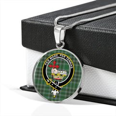MacDonald of the Isles Hunting #2 (Donald of the Isles Hunting #2) Modern Tartan Crest Circle Necklace