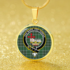 MacDonald of the Isles Hunting #2 (Donald of the Isles Hunting #2) Modern Tartan Crest Circle Necklace