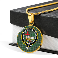 MacDonald of the Isles Hunting #2 (Donald of the Isles Hunting #2) Modern Tartan Crest Circle Necklace