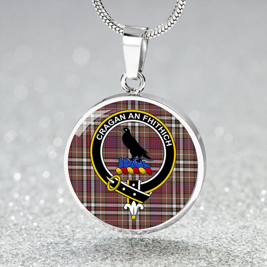 MacDonell of Glengarry Dress Modern Tartan Crest Circle Necklace