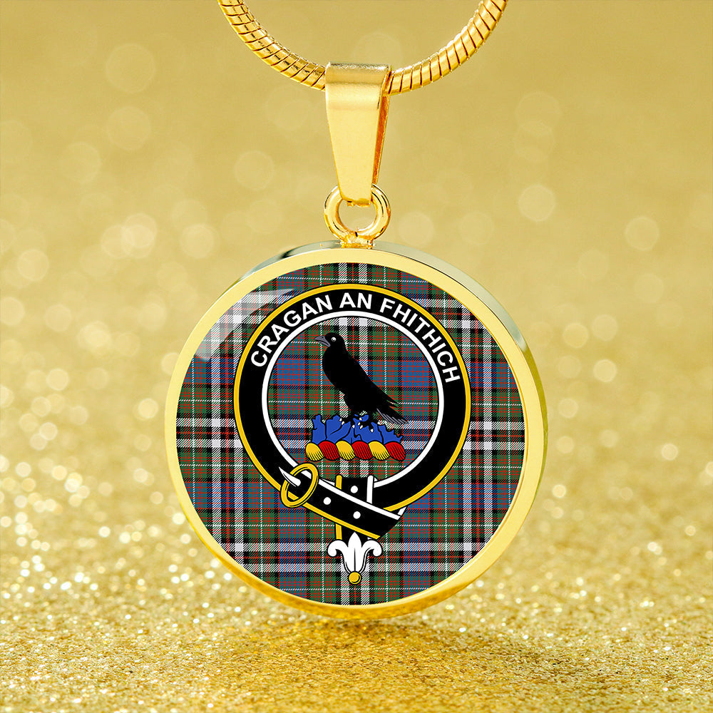 MacDonell of Glengarry Dress Weathered Tartan Crest Circle Necklace