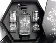 MacDonell (of Glengarry) Tartan Clan Decanter Set
