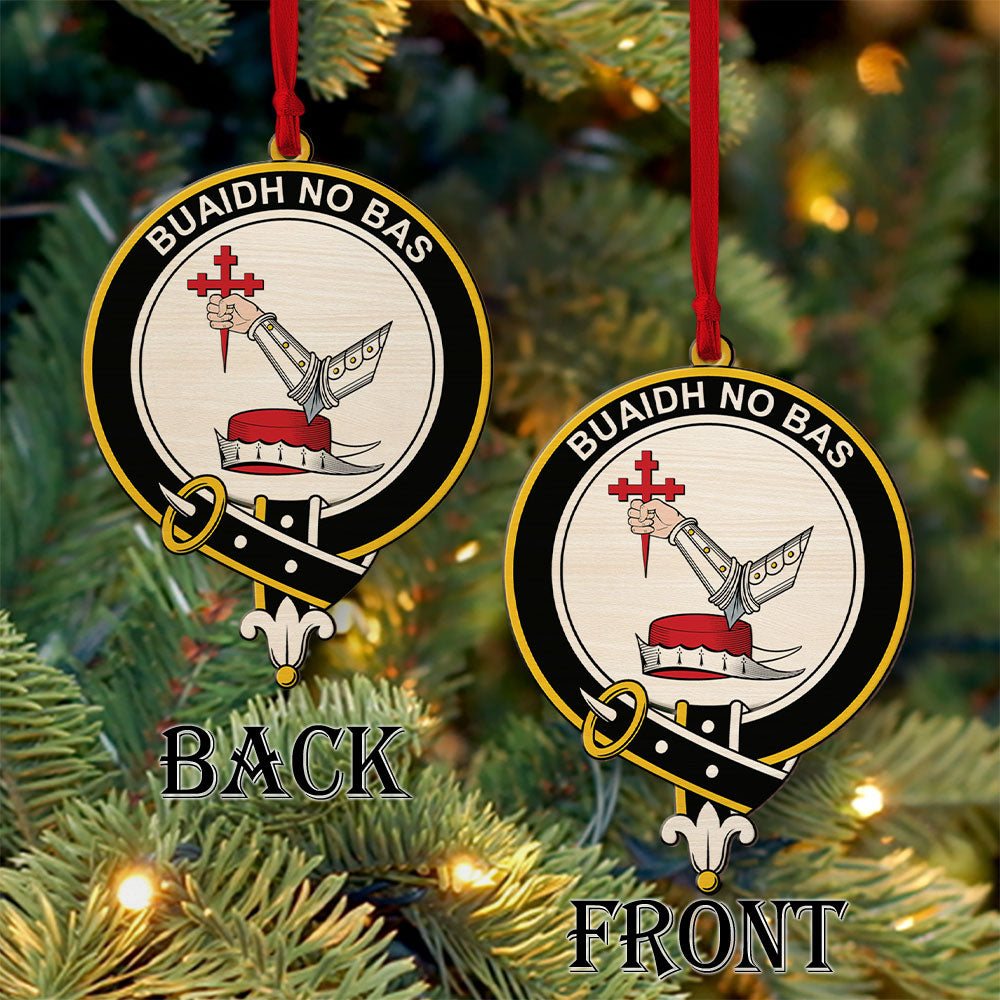 MacDougall Tartan Crest Wood Acrylic Ornament