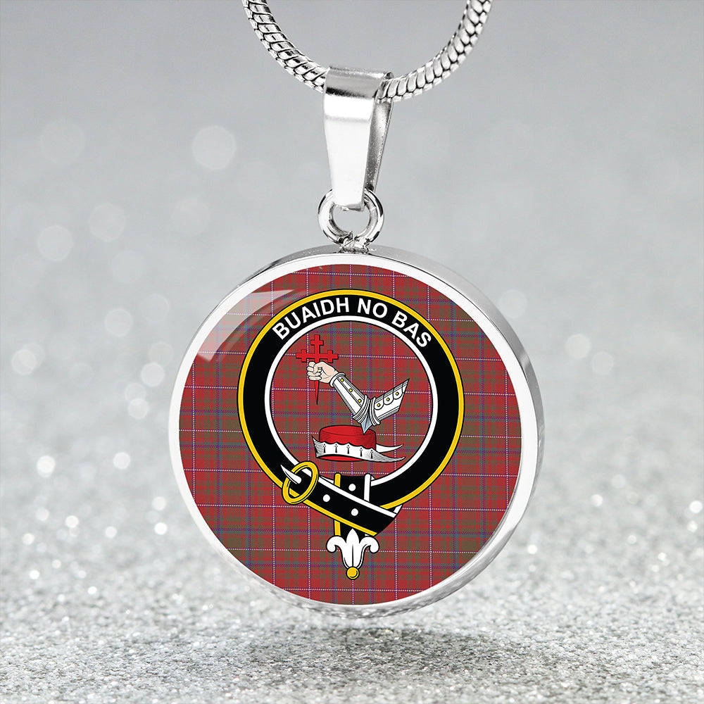 MacDougall Weathered Tartan Crest Circle Necklace