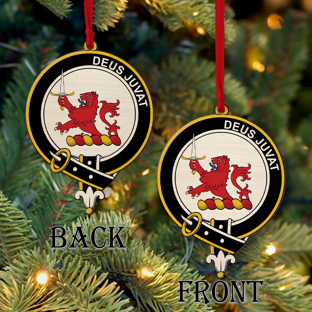 MacDuff Tartan Crest Wood Acrylic Ornament