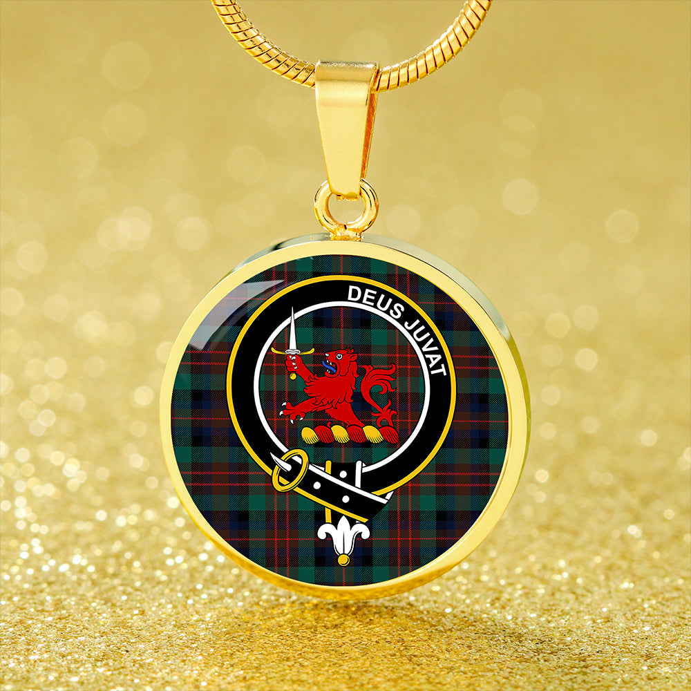 MacDuff Hunting Modern Tartan Crest Circle Necklace
