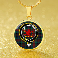 MacDuff Hunting Modern Tartan Crest Circle Necklace