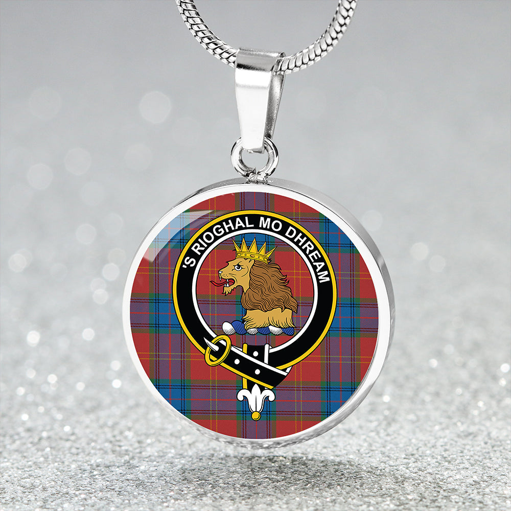 MacEdward (MacGregor Hastie) Ancient Tartan Crest Circle Necklace