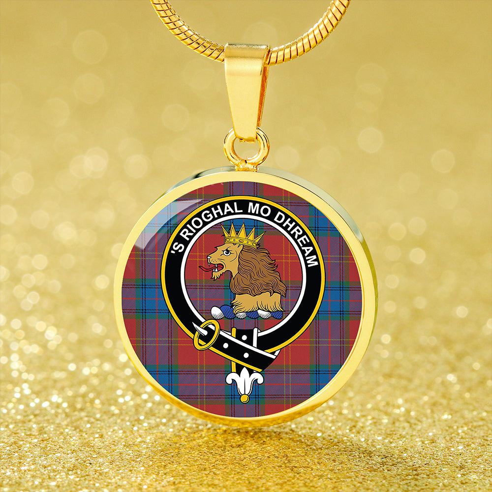 MacEdward (MacGregor Hastie) Ancient Tartan Crest Circle Necklace