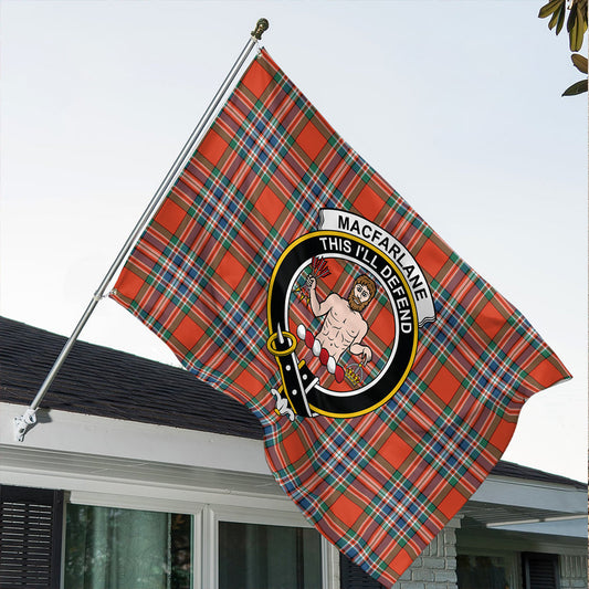 MacFarlane Ancient Tartan Classic Crest House Flag