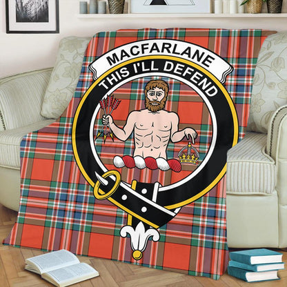 MacFarlane Ancient Tartan Crest Premium Blanket