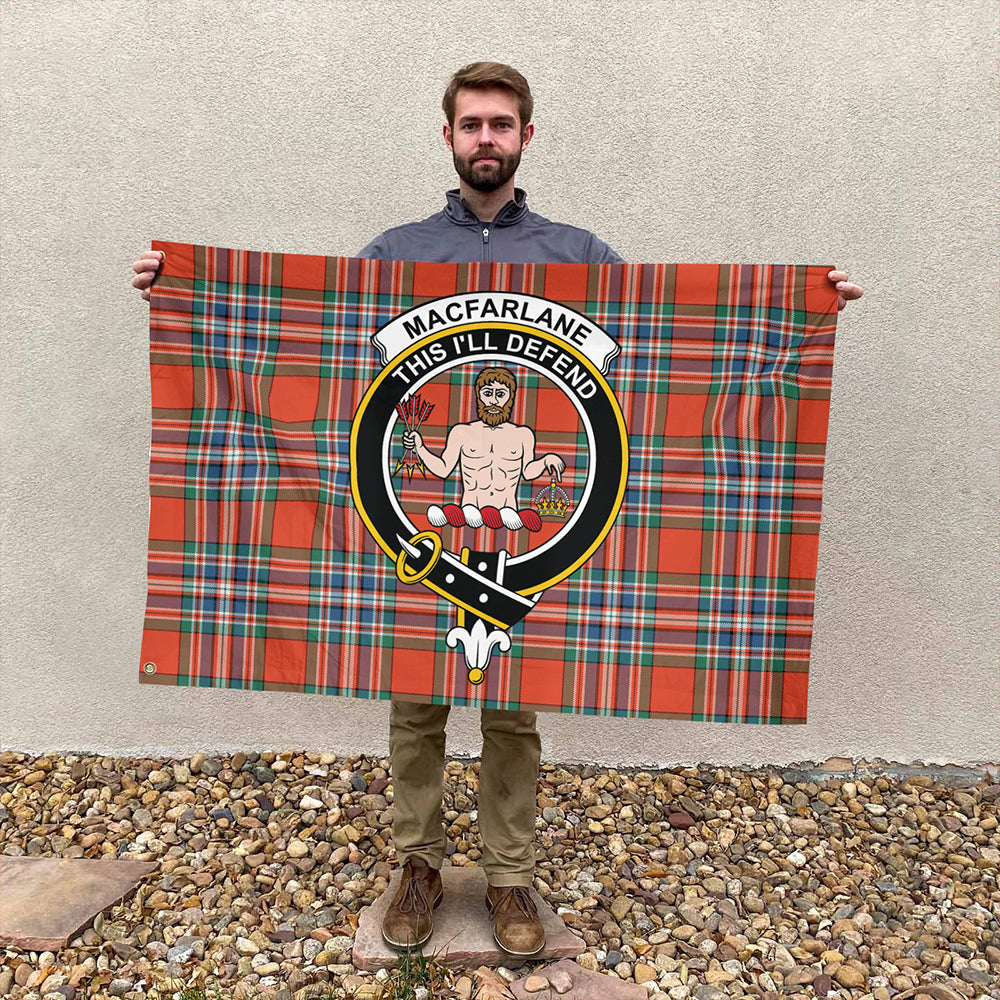 MacFarlane Ancient Tartan Classic Crest House Flag