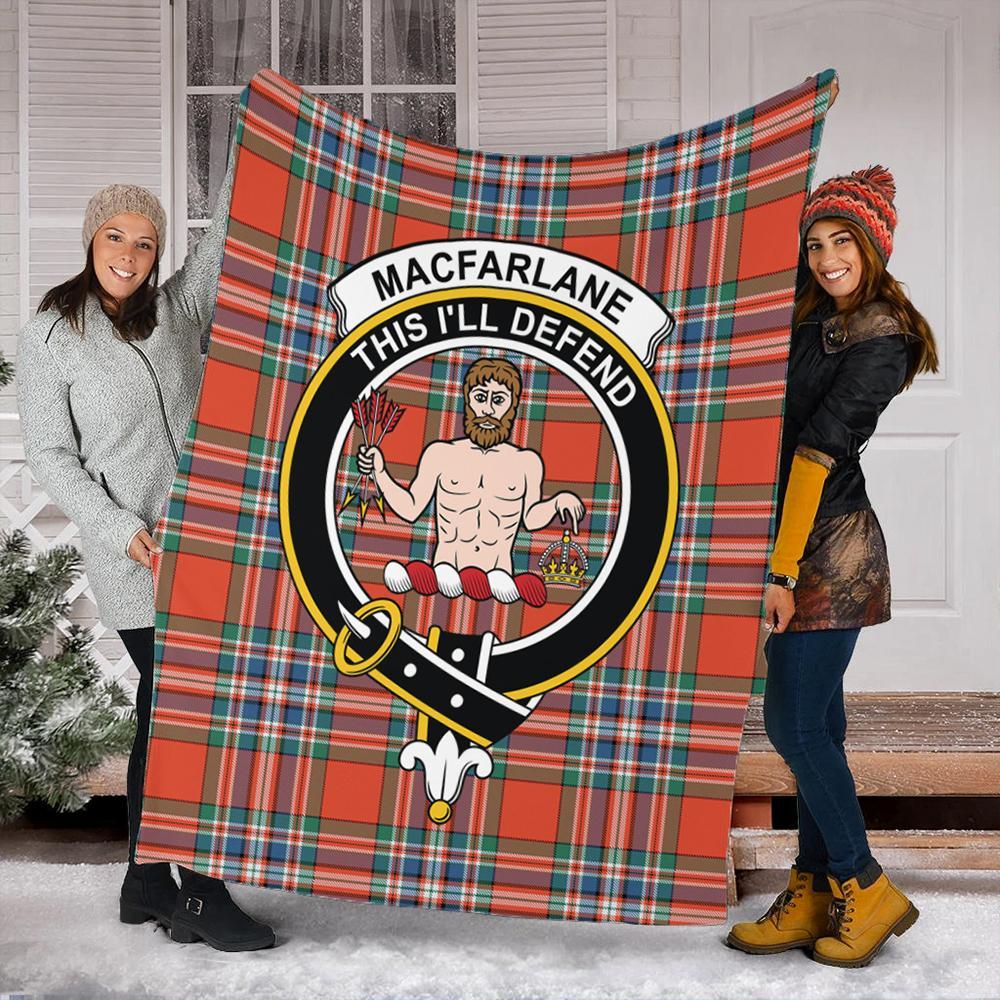 MacFarlane Ancient Tartan Crest Premium Blanket