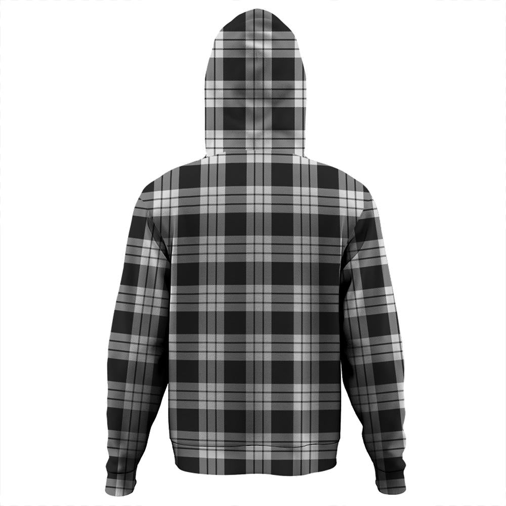 MacFarlane Black & White Ancient Tartan Plaid Hoodie