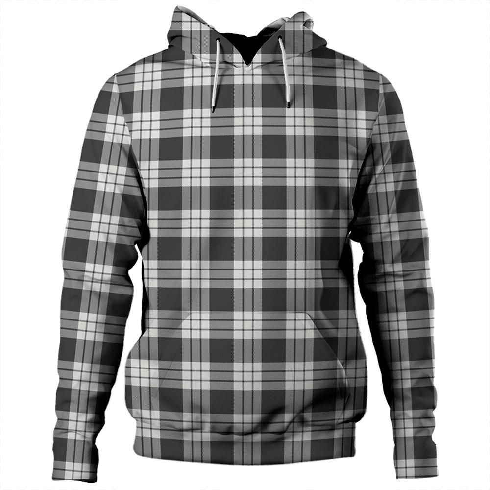 MacFarlane Black & White Tartan Plaid Hoodie