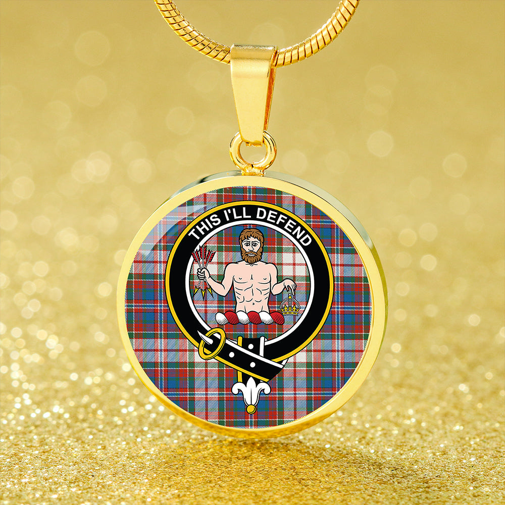 MacFarlane Dress Ancient Tartan Crest Circle Necklace