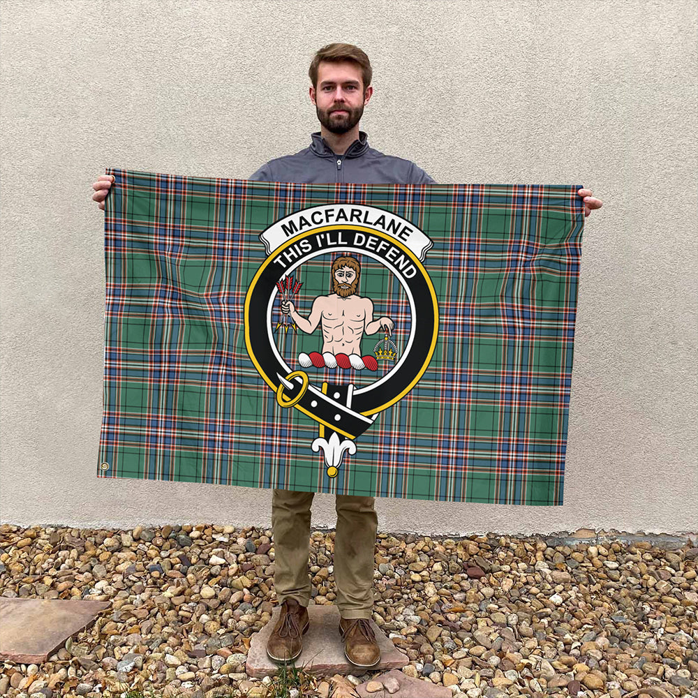 MacFarlane Hunting Ancient Tartan Classic Crest House Flag