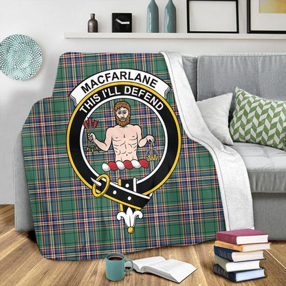 MacFarlane Hunting Ancient Tartan Crest Premium Blanket