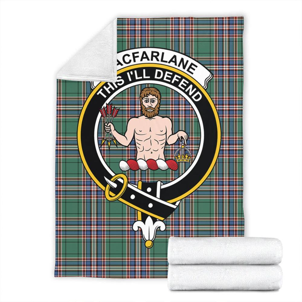 MacFarlane Hunting Ancient Tartan Crest Premium Blanket