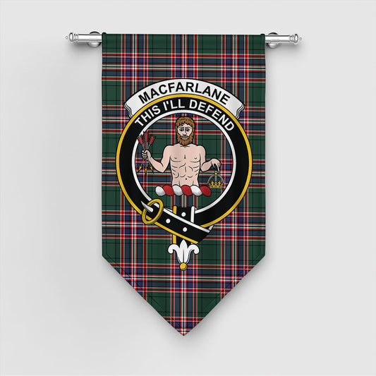 MacFarlane Hunting Modern Tartan Crest Gonfalon