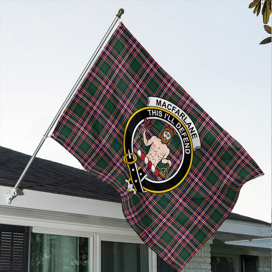 MacFarlane Hunting Modern Tartan Classic Crest House Flag