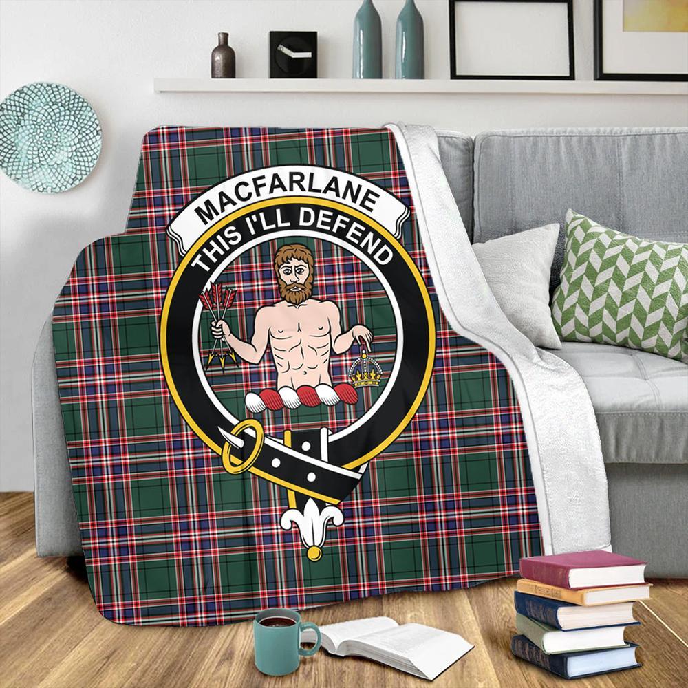 MacFarlane Hunting Modern Tartan Crest Premium Blanket