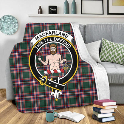 MacFarlane Hunting Modern Tartan Crest Premium Blanket