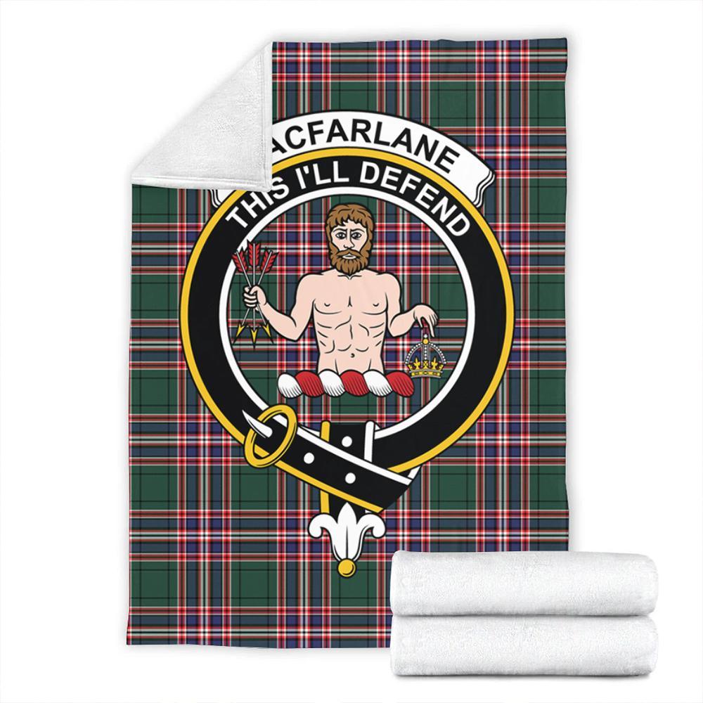 MacFarlane Hunting Modern Tartan Crest Premium Blanket