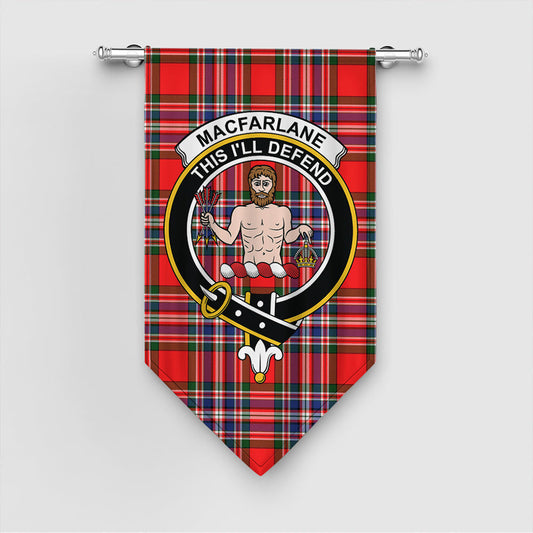 MacFarlane Modern Tartan Crest Gonfalon