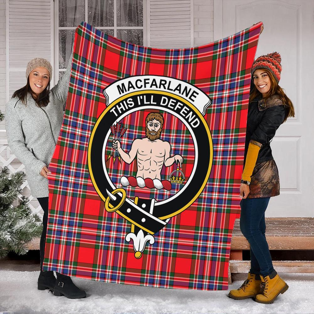 MacFarlane Modern Tartan Crest Premium Blanket