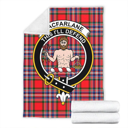 MacFarlane Modern Tartan Crest Premium Blanket