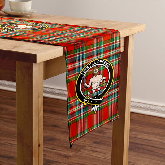 MacFarlane Red Ancient Tartan Crest Table Runner