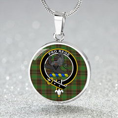 MacFie Hunting (MacPhee Hunting) Ancient Tartan Crest Circle Necklace