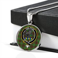MacFie Hunting (MacPhee Hunting) Ancient Tartan Crest Circle Necklace