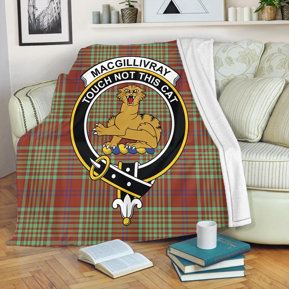 MacGillivray Hunting Ancient Tartan Crest Premium Blanket