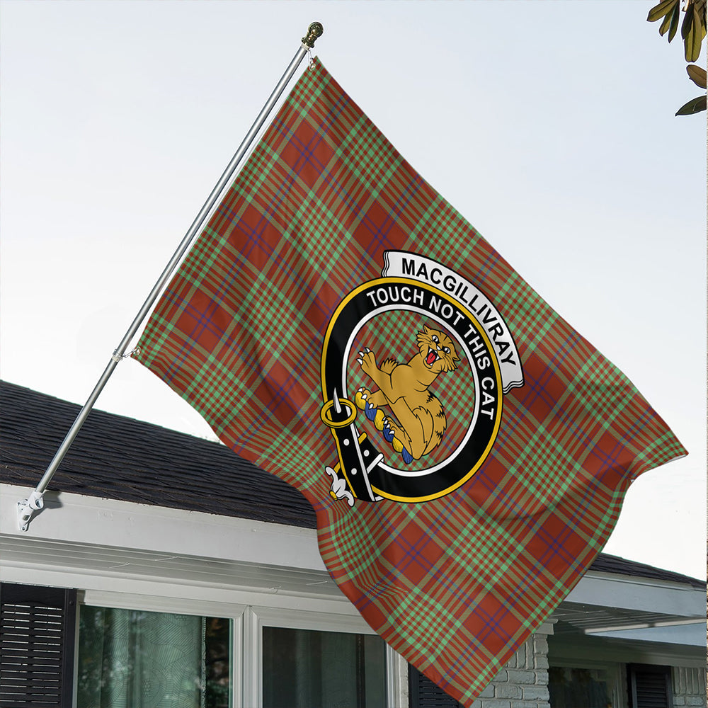 MacGillivray Hunting Ancient Tartan Classic Crest House Flag