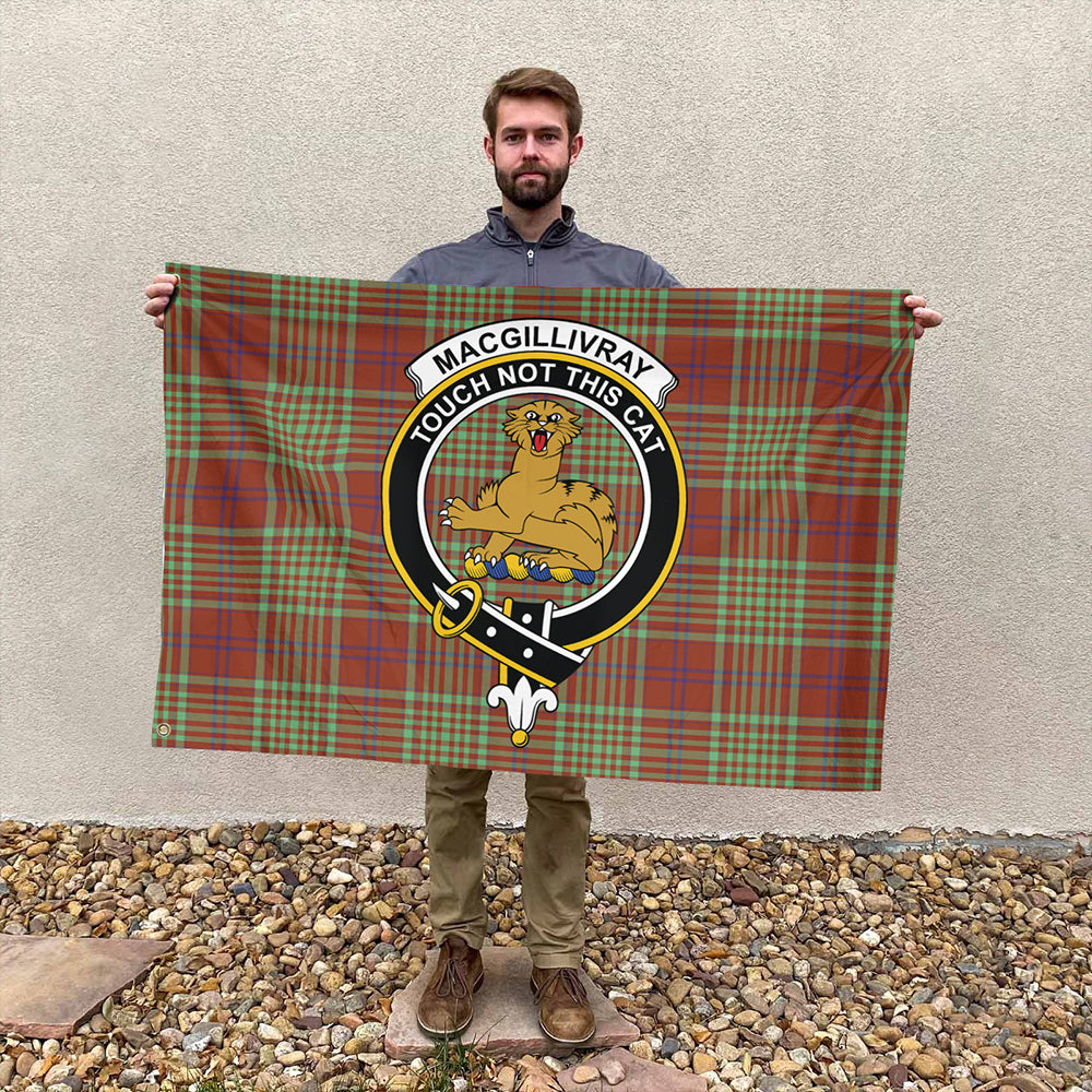 MacGillivray Hunting Ancient Tartan Classic Crest House Flag