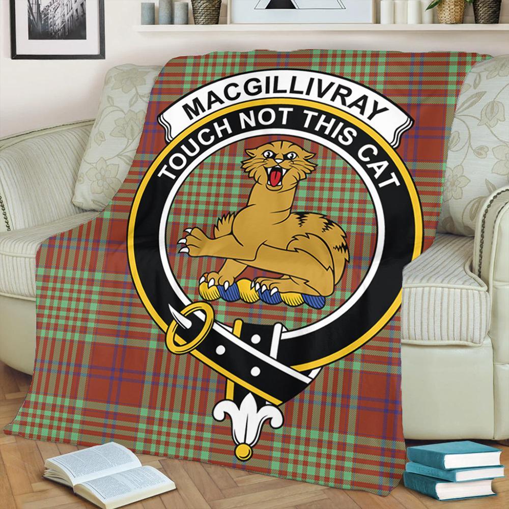 MacGillivray Hunting Ancient Tartan Crest Premium Blanket