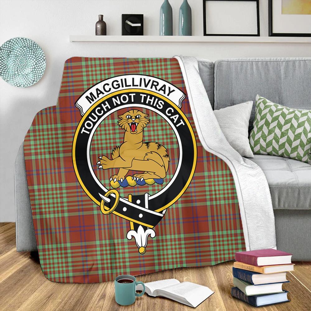 MacGillivray Hunting Ancient Tartan Crest Premium Blanket